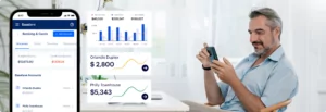 Banking and Cards information of user via bar graph