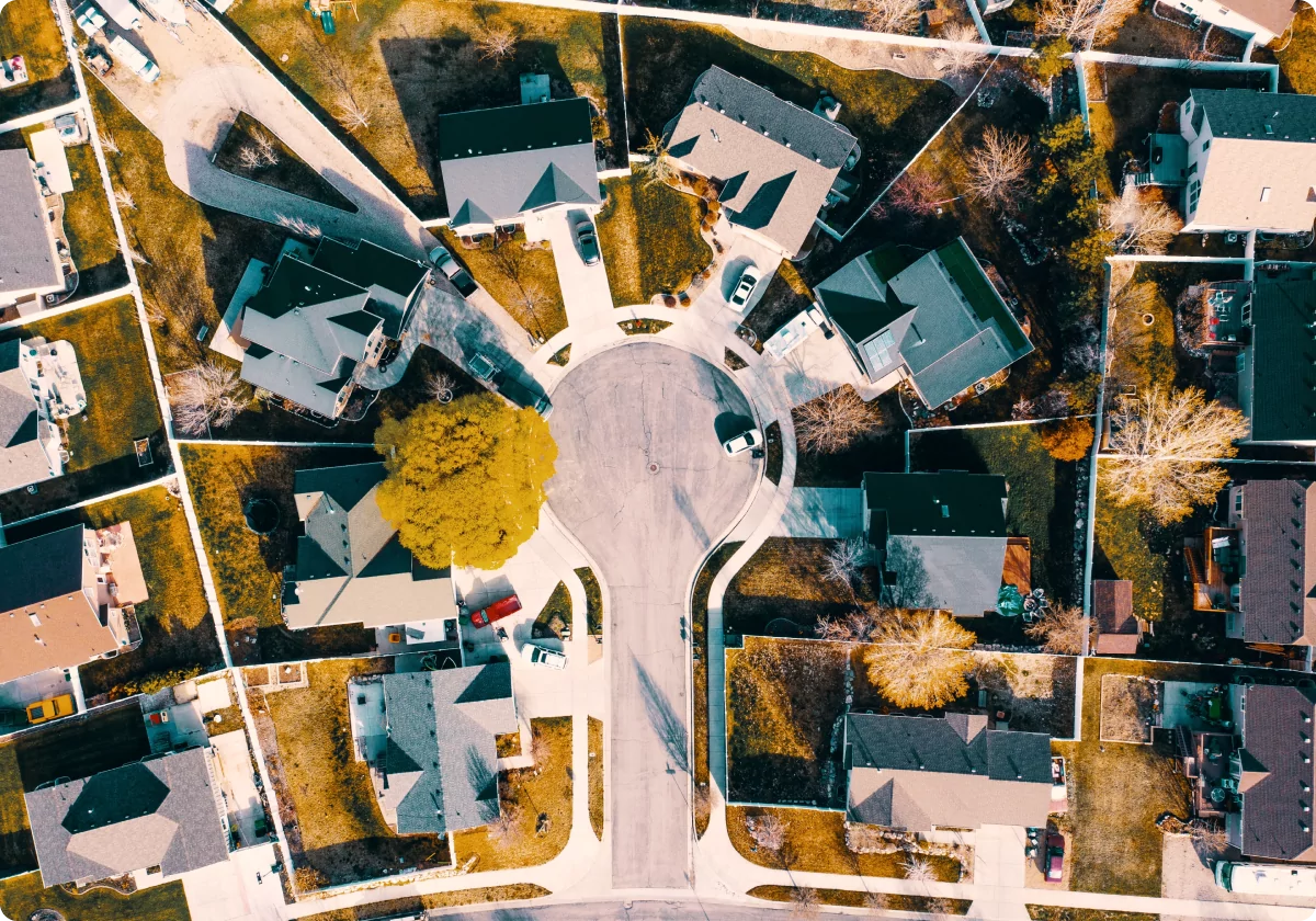 Top view of rental properties