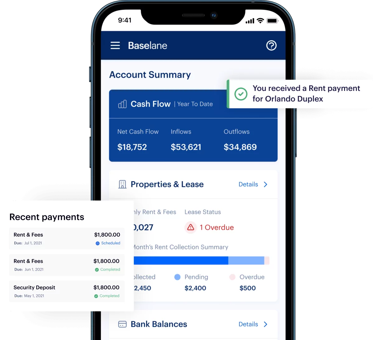 Never chase down checks or late payments again with our online rent collection app. Accept rent by ACH or Card.