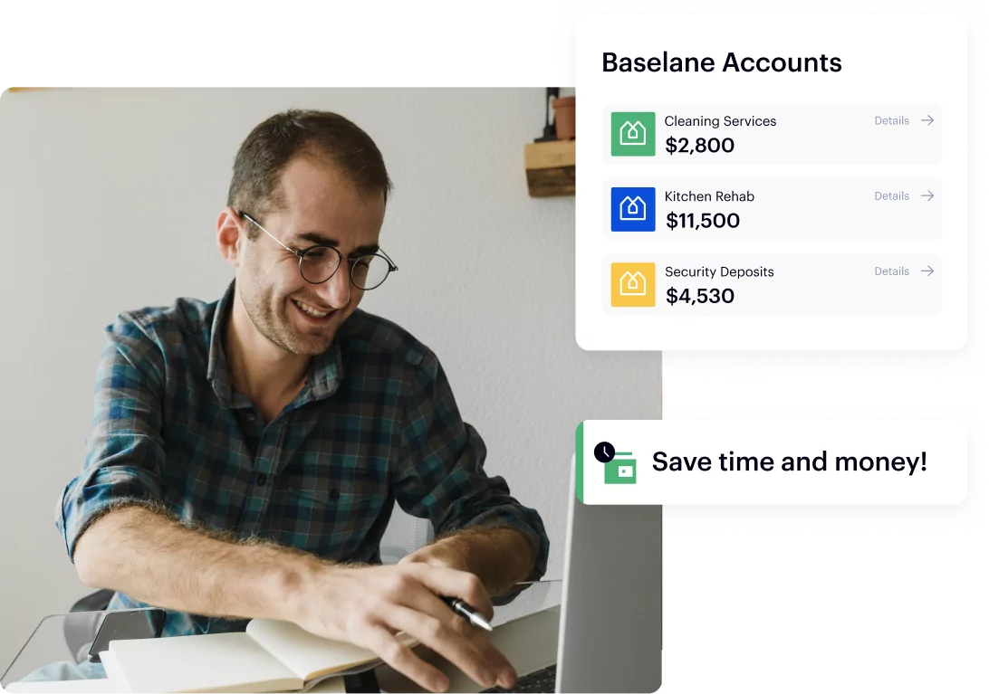 man using Baselane App for the security deposit