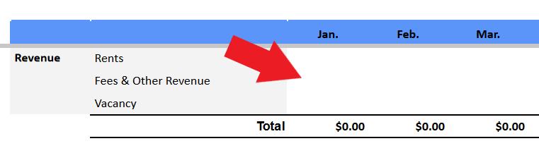 set up rental income section