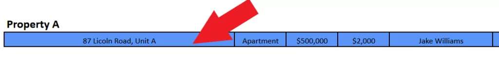 create a property information section