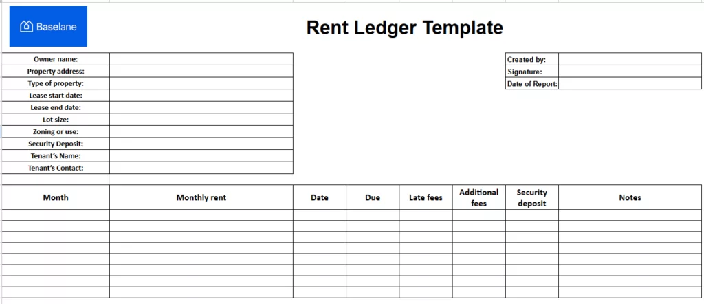 Rent Ledger Template