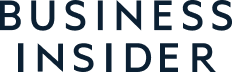 The image shows the logo for Business Insider. The text "BUSINESS INSIDER" is written in bold, dark blue capital letters.