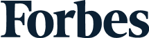 The image features the Forbes logo. The word "Forbes" is written in a serif font and colored in dark blue.
