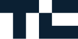 "The image shows a dark blue square with black geometric shapes forming a pattern. The pattern resembles the letters 'TLC' arranged in a stylized, modern font.
