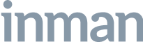 The image shows the word "inman" in lowercase letters with a dot above the "i," in a gray font.