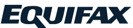 The image shows the Equifax logo in bold, dark blue letters on a transparent background.