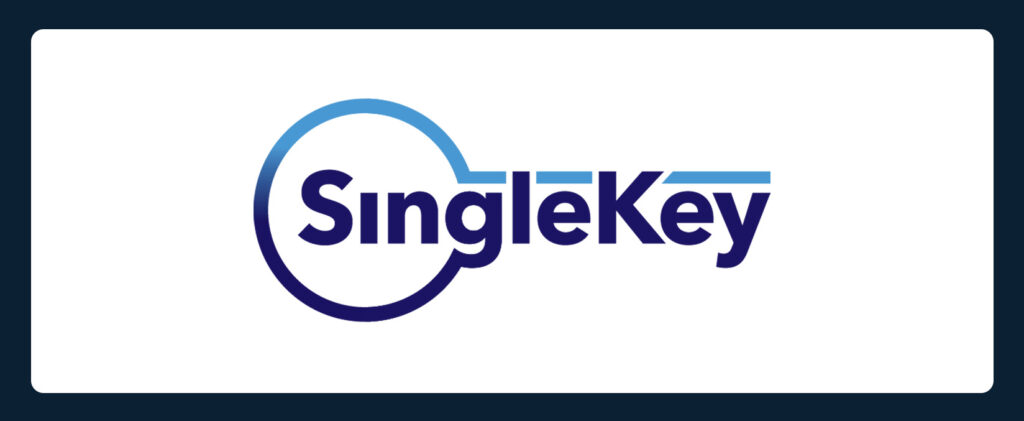 A simple design with the SingleKey logo