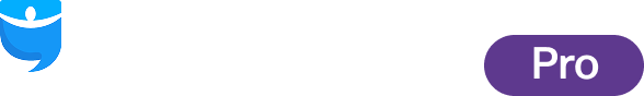 Logo of BiggerPockets featuring a smiling blue pocket icon on the left and the text "BiggerPockets" in blue. A purple oval on the right contains the word "Pro" in white.